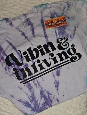 Tie-Dye Short Sleeve Tee - Purple and Blue